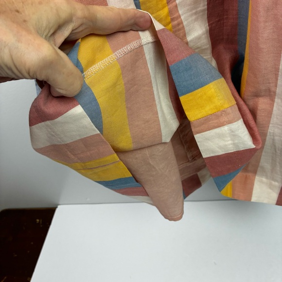 Madewell Tie-Front Cut-Out Sherbet Stripe Dress - Picture 9 of 11